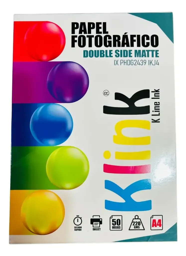 [IX PHDG2439 IKJ4] Papel Fotográfico Doble Cara 220grms Gloss A4 / 50 Hojas