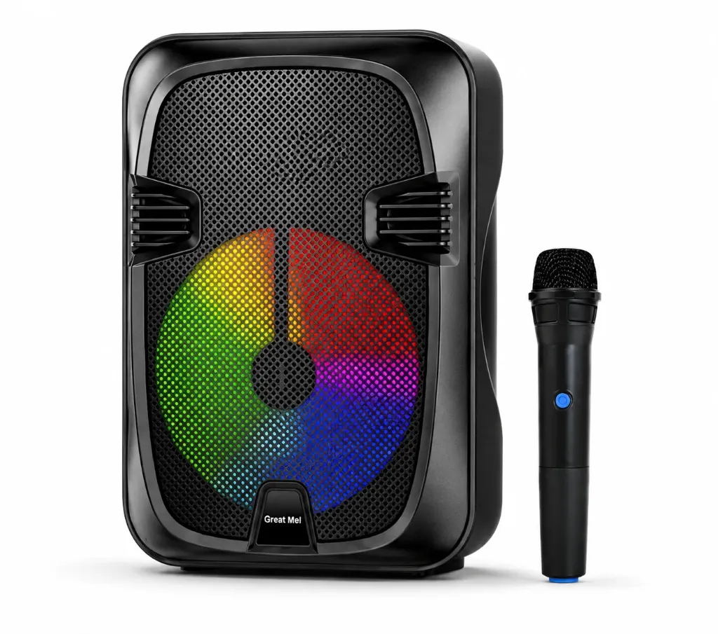 Bocina Bluetooth Link Bits 12 Pulgadas SA1250TKL 25W Micrófono Inalámbrico Luz Decorativa Radio FM