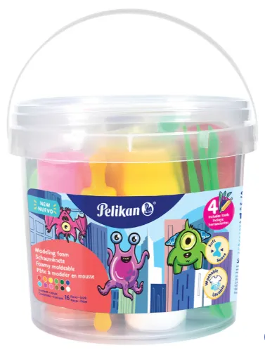 Set Foamy Moldeable Pelikan C/12 Colores Surtidos + 4 Herramientas