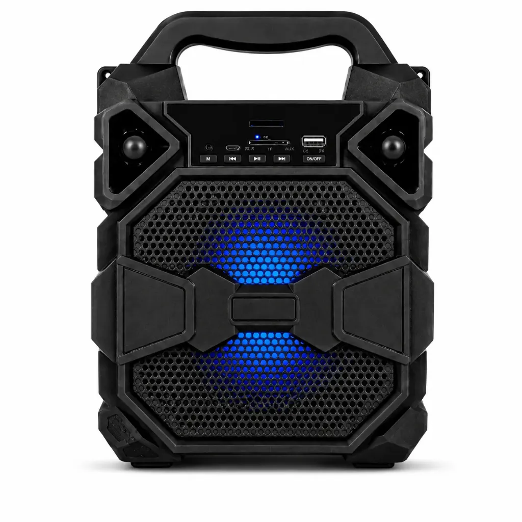 Bocina Bluetooth Link Bits 6 Pulgadas KTS-2421 11W Portátil Con Asa Micrófono Inalámbrico Luces Ambientales (C.18)