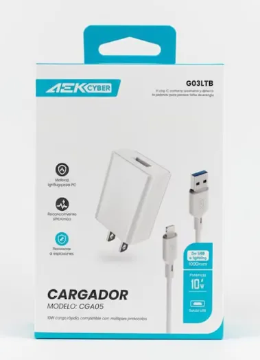 [G03LTB] Cargador con Cable Aek Cyber G03LTB