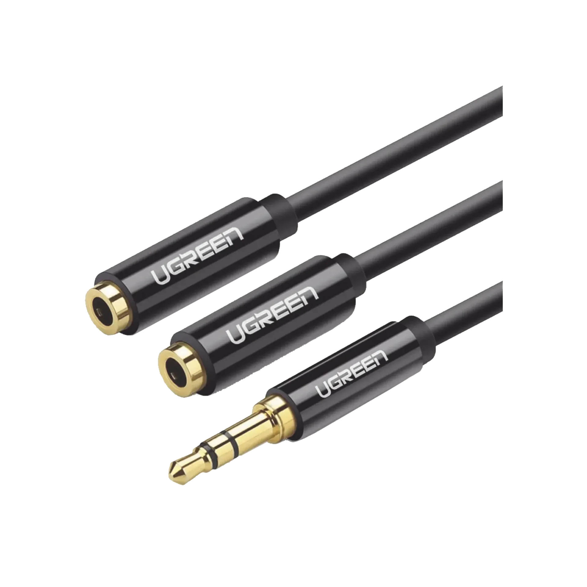Cable Adaptador/Divisor de Audio de 3.5mm Ugreen 20816 25 cm de Longitud Cable TPE Negro