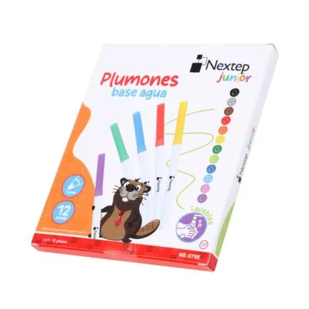 [NE-079E] Paquete C/12 Marcador Agua Colores Punta Redonda 1mm Nextep