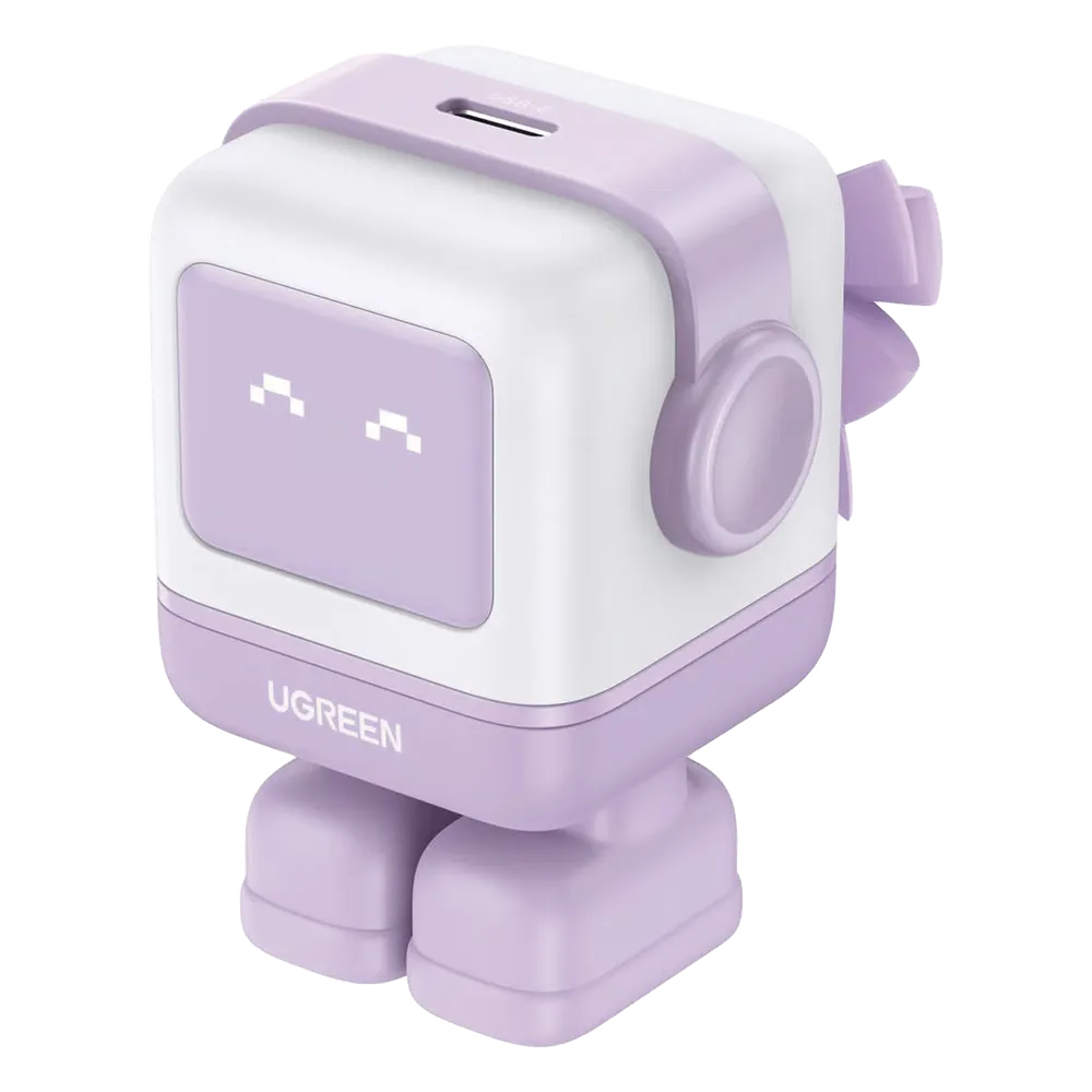 Cargador Mini Ugreen 25036 Ganrobot 30W 1 x USB-C Tecno Gan II Pantalla Led Color Lila