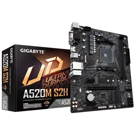 Tarjeta Madre Gigabyte A520 AMD S-AM4 3A Gen / 2xDDR4 3200 / HDMI / DVI / VGA / 4xUSB 3.2 / M.2 / Micro ATX / Gama Basica