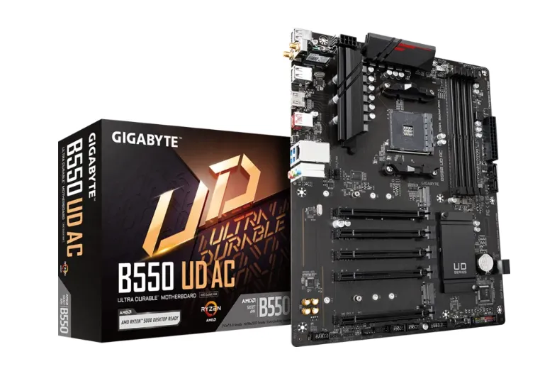 [B550 UD AC] Tarjeta Madre Gigabyte B550 UD AC Socket AM4, 4xDDR4 3200MHz, HDMI, Wi-Fi, BT 5.0, ATX, RGB Fusion