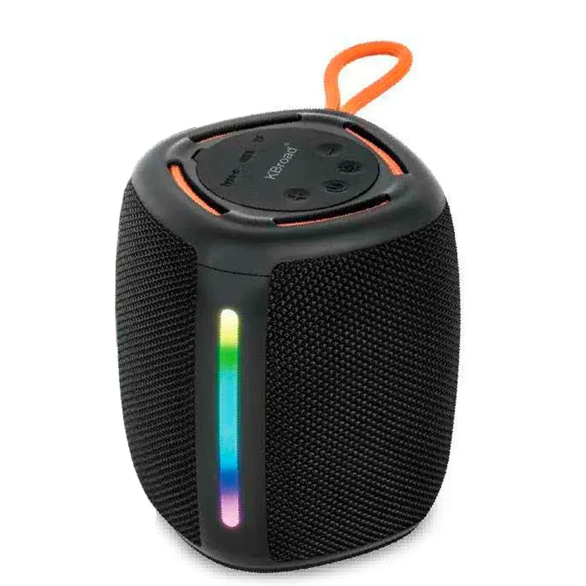Bocina Bluetooth Portátil Link Bits 2 Pulgadas KTS-2460 Luces Led Radio FM Recargable Acabado Tela (C.48)