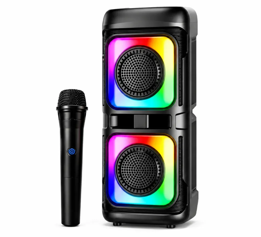 Bocina Bluetooth Doble Link Bits 3 Pulgadas VB367T Luz Led Ambiental Radio FM Micrófono Inalámbrico (C.24)