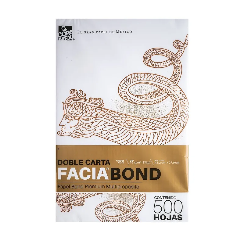 Paquete C/500 Hoja Doble Carta Blanca Copamex Facia Bond 75gr 100% Blancura (C.5)