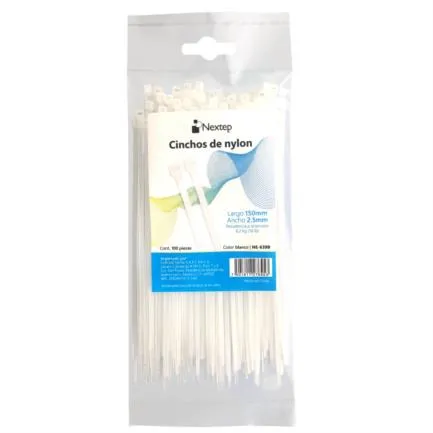 Cincho de Nylon Nextep 15cm x 2.5mm Blanco