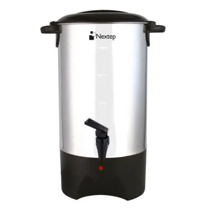 [NE-683] Cafetera Nextep Percoladora Industrial 40 Tazas Acero Inoxidable Con Medidor De Agua Y Auto Apagado
