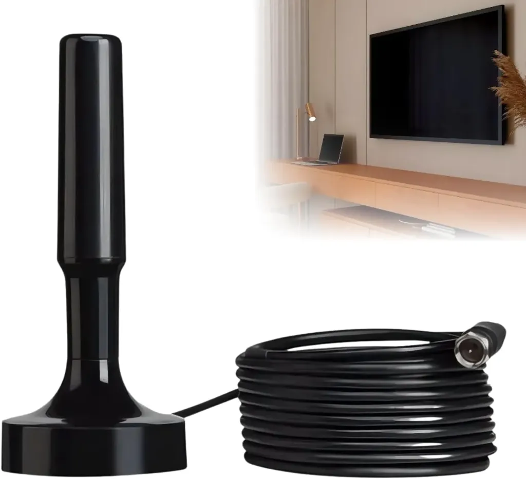 [AT5M01] Antena Digital Para TV Link Bits AT5M01 Para Interiores Base Magnética Cable 5 Metros (C.50)