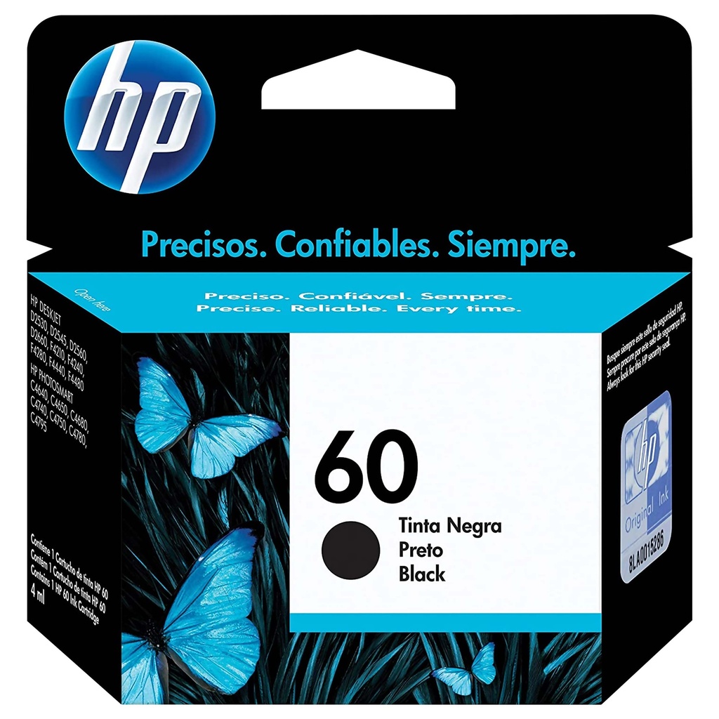 [CC640WL] Cartucho Tinta Original Hp 60 Negro
