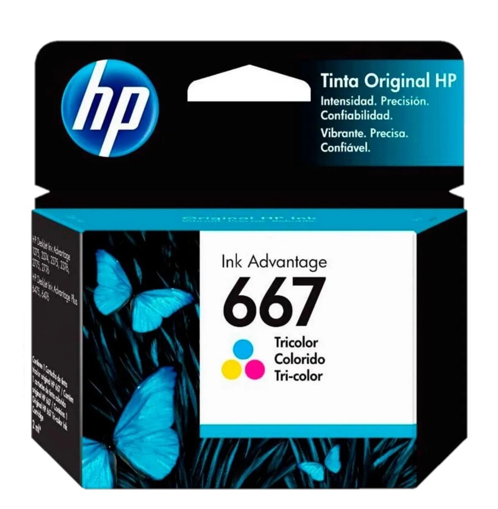 [3YM78AL] CARTUCHO TINTA HP 667 TRICOLOR ORIGINAL