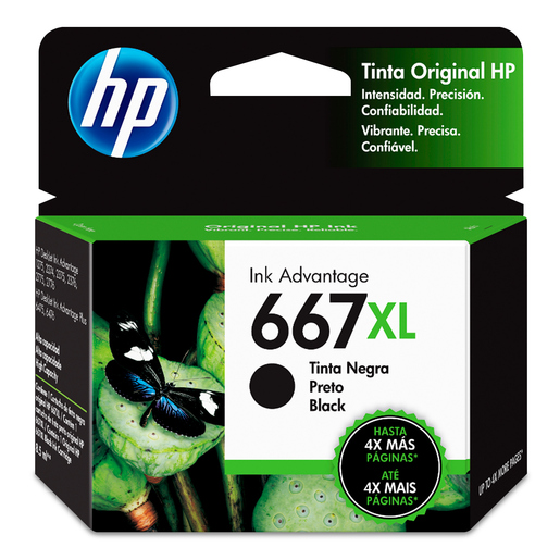 Cartucho Tinta Original Hp 667XL Negro