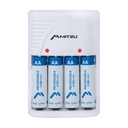 Cargador De 4 Pilas Mitzu MC-700 AA/ AAA/ 9V INCL 4XAA 2500 MAH
