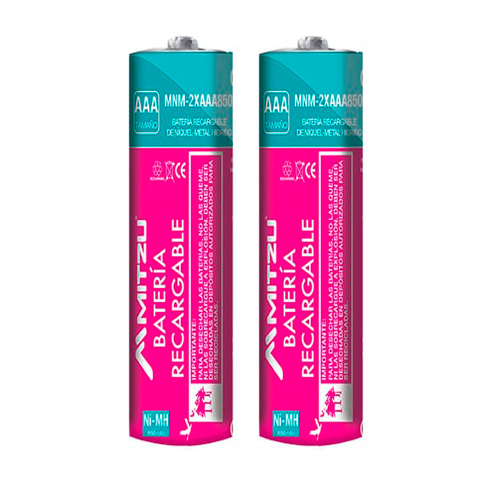 Pila Recargable 850 Mah 2 Pzas MNM2XAAA850 Mitzu