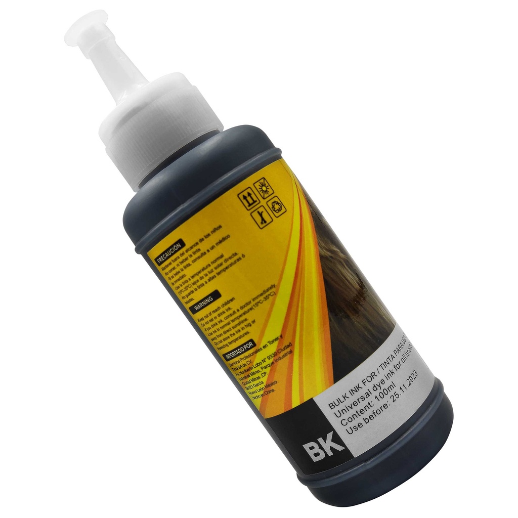 [100MLINKUNIVNG] Botella Tinta Universal 100Ml Negra Premium