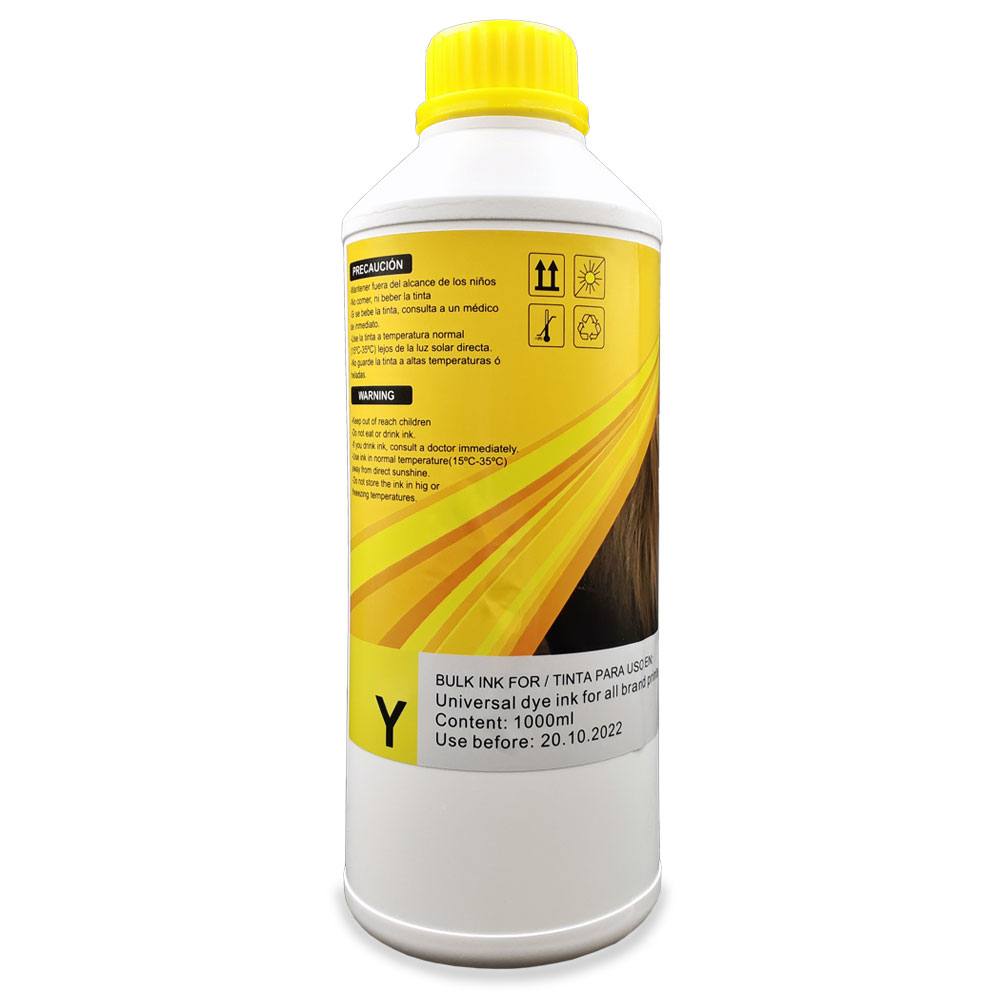 Tinta Universal Litro Amarilla Calidad Premium