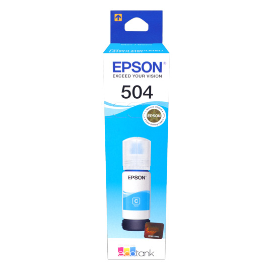 BOTE TINTA EPSON T504 CYAN 70ML ORIGINAL