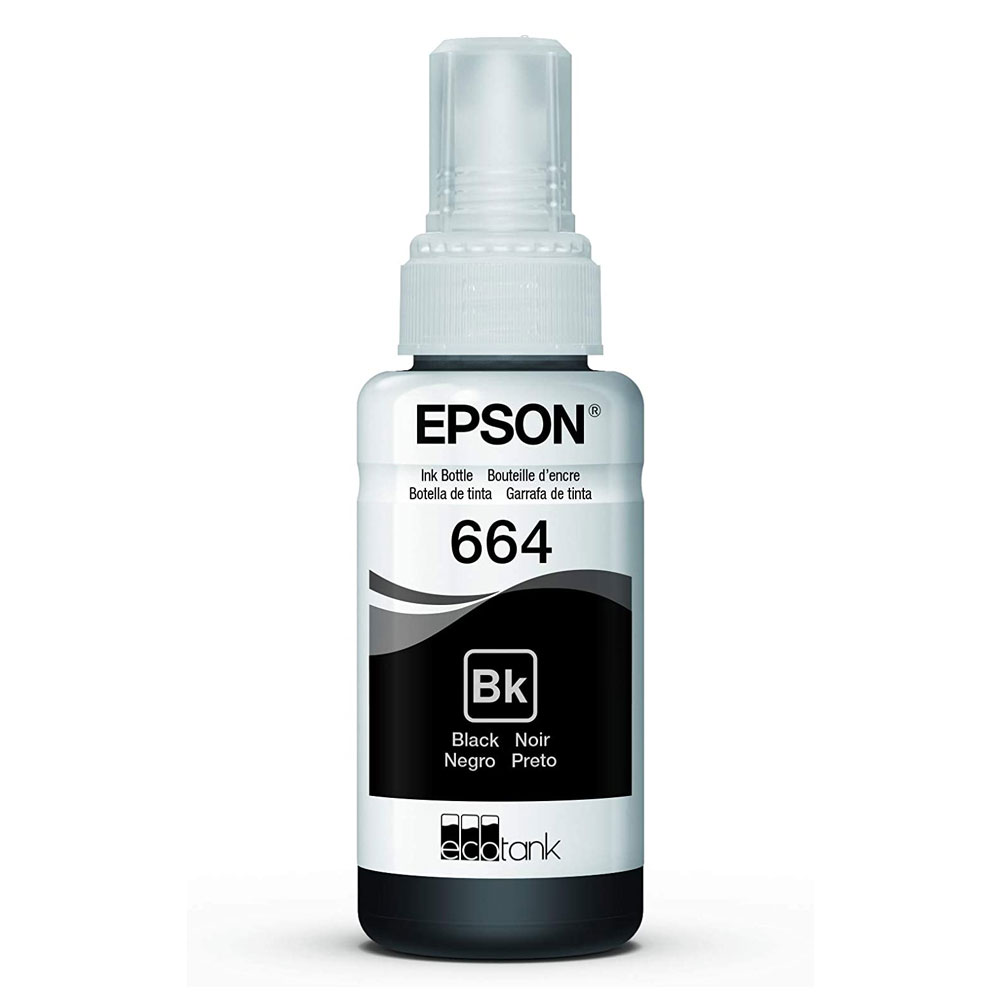 Bote Tinta Epson T664 Negra 70Ml Original