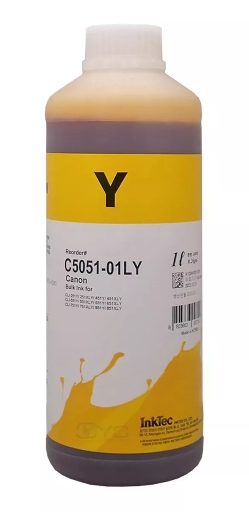 TINTA INKTEC C5051 YELLOW DYE COMPATIBLE CON CANON LITRO
