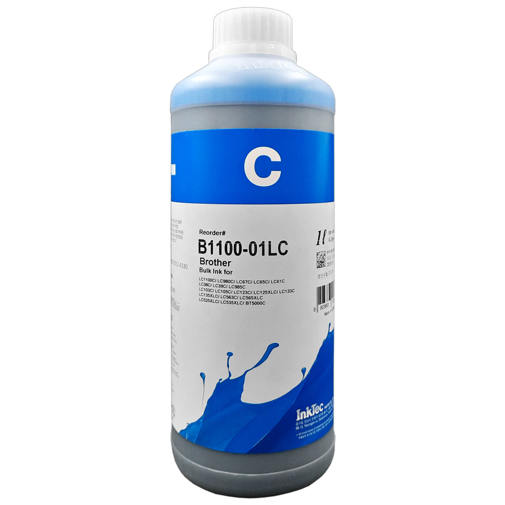 [B1100-01LC] TINTA INKTEC B1100 BROTHER BASE AGUA CYAN 1L