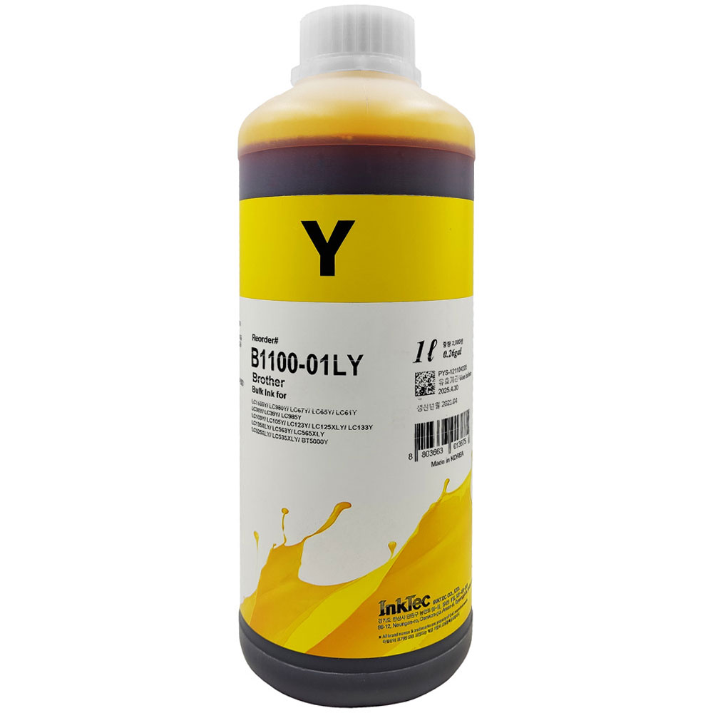 [B1100-01LY] TINTA INKTEC B1100 BROTHER BASE AGUA YELLOW 1L