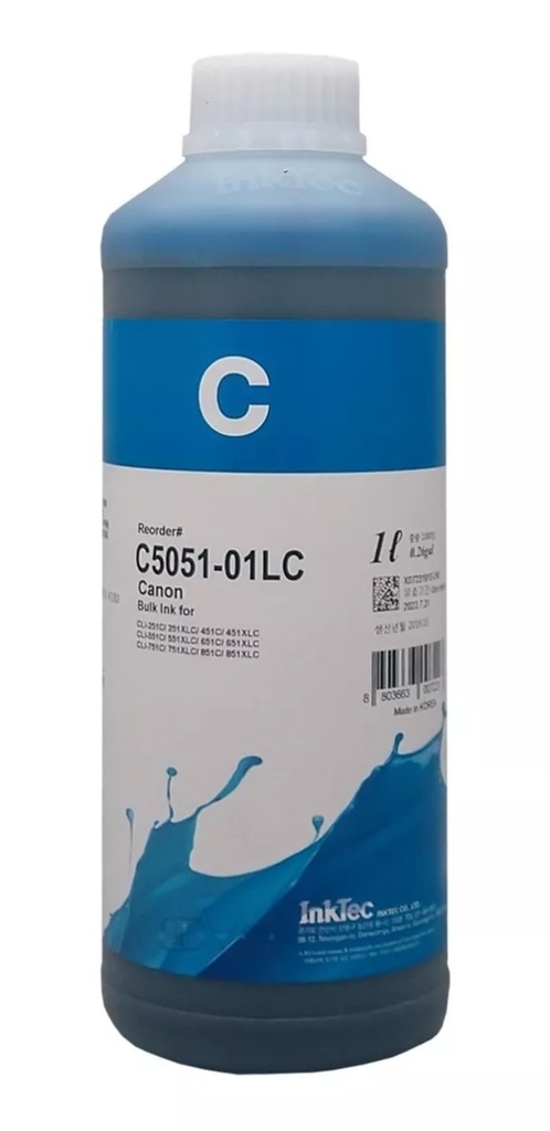 Tinta Inktec C5051 Cian Dye Comp. con Canon 1 L