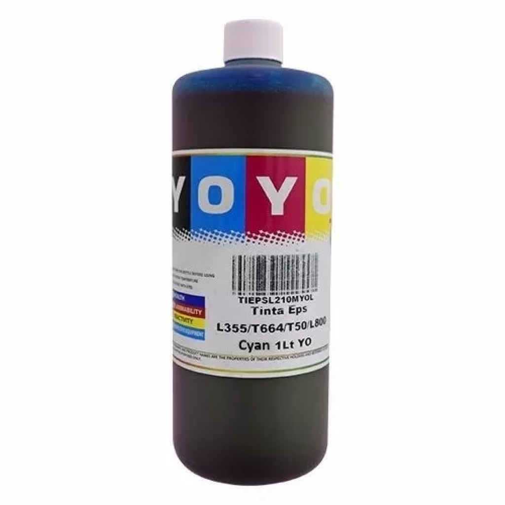 Tinta Yoyo Base Agua Cyan 1L
