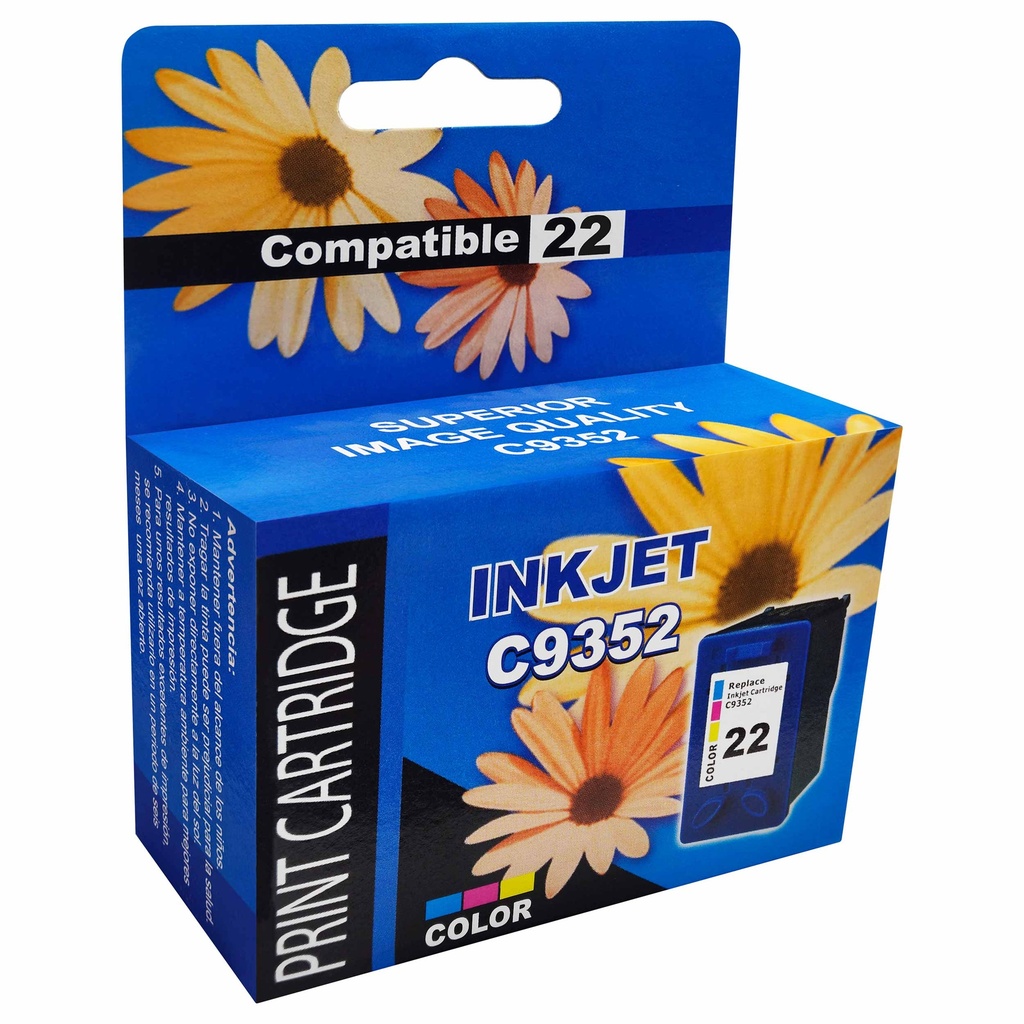 CARTUCHO TINTA GENERICO HP 22XL TRICOLOR C9352XL