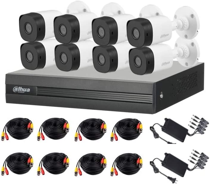Kit De DVR 8 Canales De 2Mp H265/8 Cámaras B1A21 4 Canales De IA Smd DH-KIT/XVR1B08-I/8-B1A21N-0360B Dahua