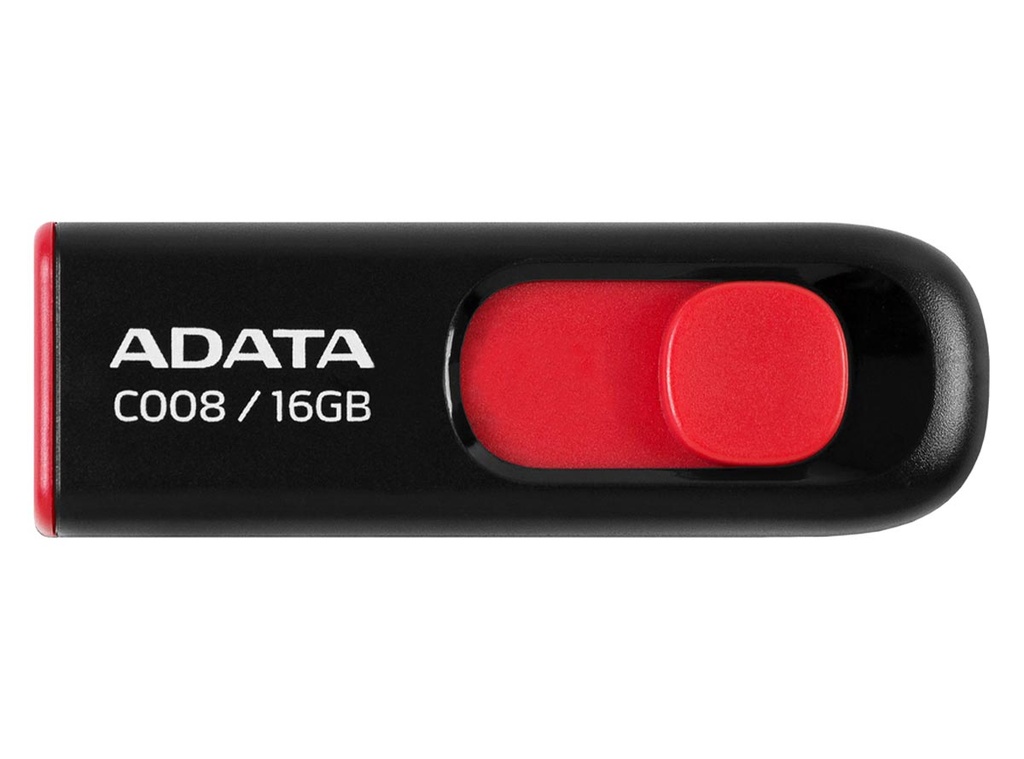 [AC008-16G-RKD] USB 16GB ADATA C008 NEGRO CON ROJO 2.0