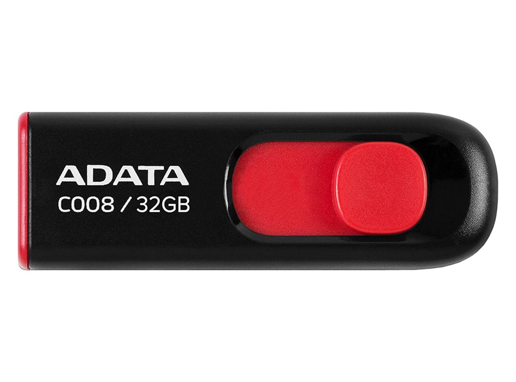 USB 32GB Adata C008 Negro con Rojo