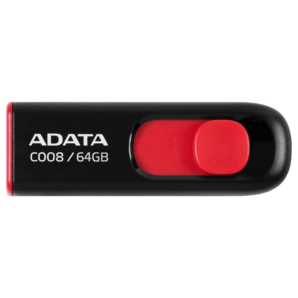 USB 64GB Adata C008 Negra Con Rojo
