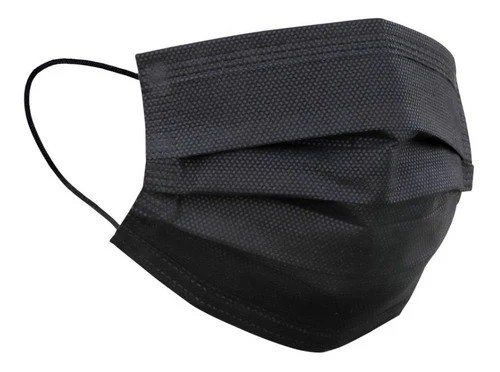 Cubrebocas Plisado Negro Caja Con 50