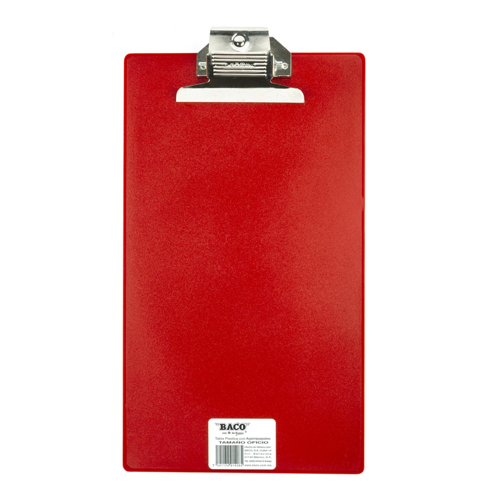TABLA AGARRAPAPEL BACO PLASTICO OFICIO