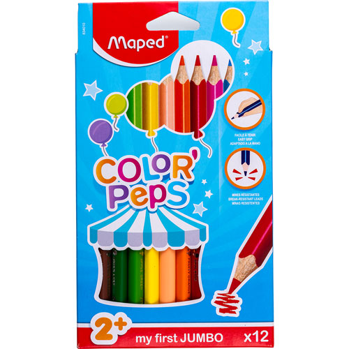 Caja De Colores Maped Maxi C/12 Largos