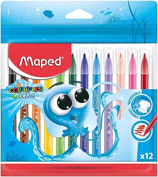 Caja C/12 Marcador Agua Maped Peps  Delgado E(12)