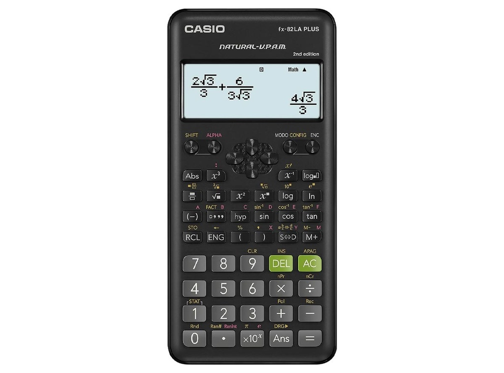 [4549526608926] CALCULADORA CIENTIFICA CASIO FX-82LA PLUS-2 BK NEGRA 252 FUNCIONES