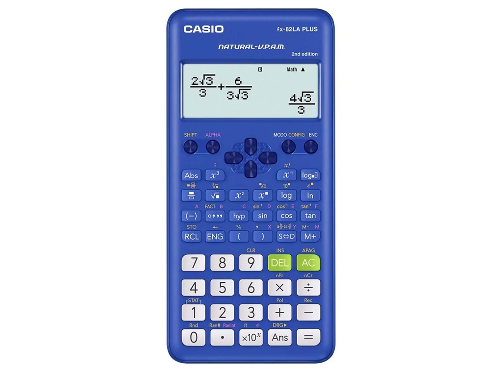 [4549526608940] CALCULADORA CIENTIFICA CASIO FX-82LA PLUS-2 BU AZUL 252 FUNCIONES