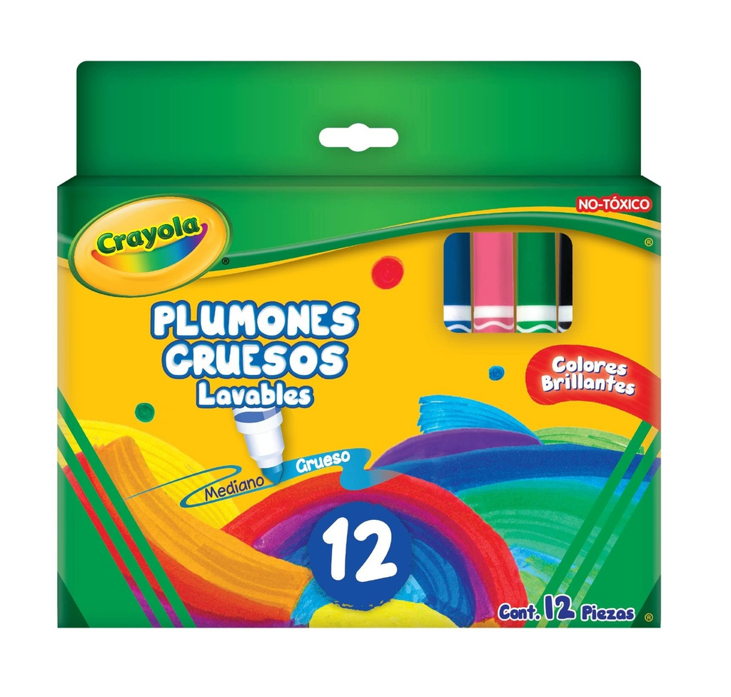 MARCADOR AGUA CRAYOLA GRUESO LAVABLE EST. C/12 5808