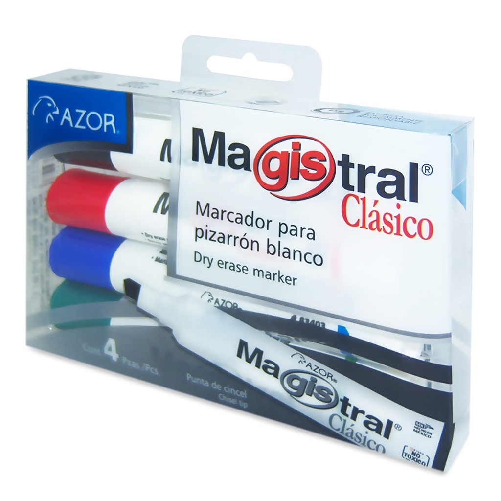 MARCADOR PINTARRON MAGISTRAL PLASTICO CLASICO C/4