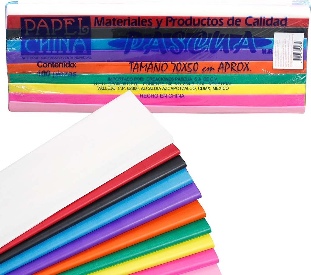 [PCHINO-MIX] Paquete C/100 Papel De China Pascua Paquete Mixto