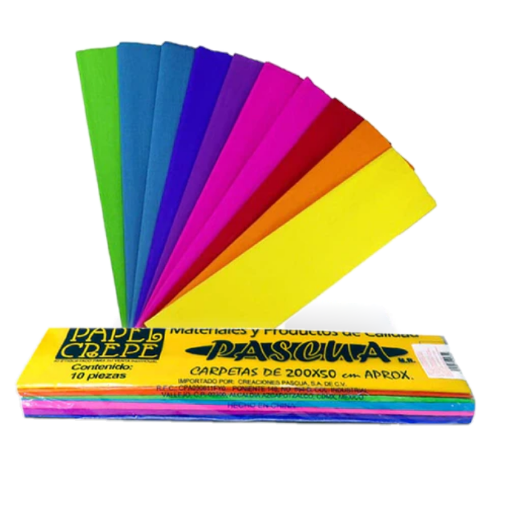 PAPEL CREPE PASCUA PAQUETE COLOR FASHION C/10
