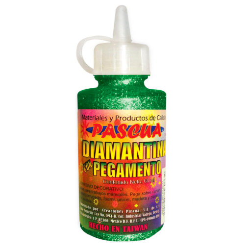 [8PEG5500-04] PEGAMENTO C/DIAMANTINA PASCUA VERDE FUERTE