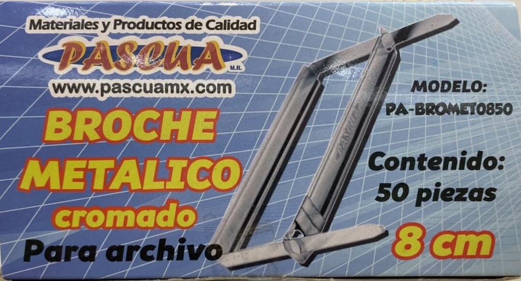 [PA-BROMET0850] Caja C/50 Broche Para Archivo Pascua 8cm (C.25)