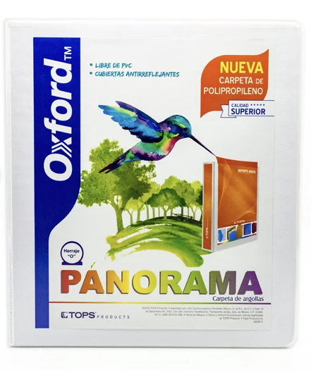 [PP01004CB] Carpeta Oxford Panorama Blanca 1"Aro Tipo O (C.12)