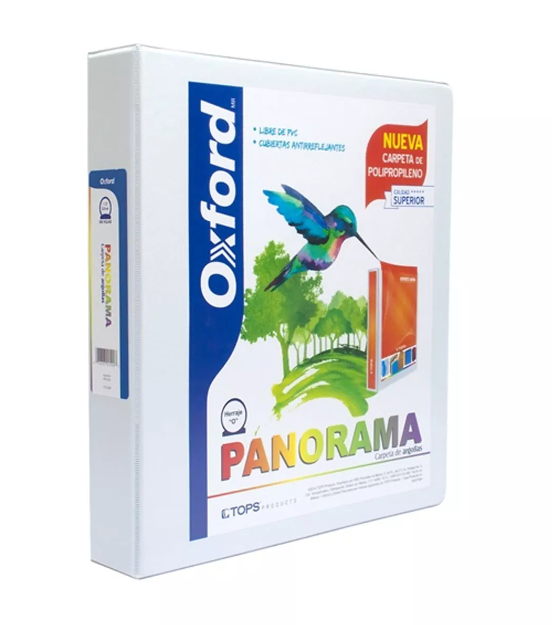 [PP01504] Carpeta Oxford Panorama Oxford Blanca 1 1/2" Aro Tipo O (C.12)