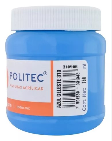 Pintura Acrilica Rodin Politec Azul Celeste 250 ml (C.12)